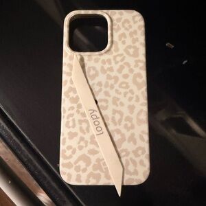 Loopy Case Beige Leopard Print Phone Case with Matching Loop
